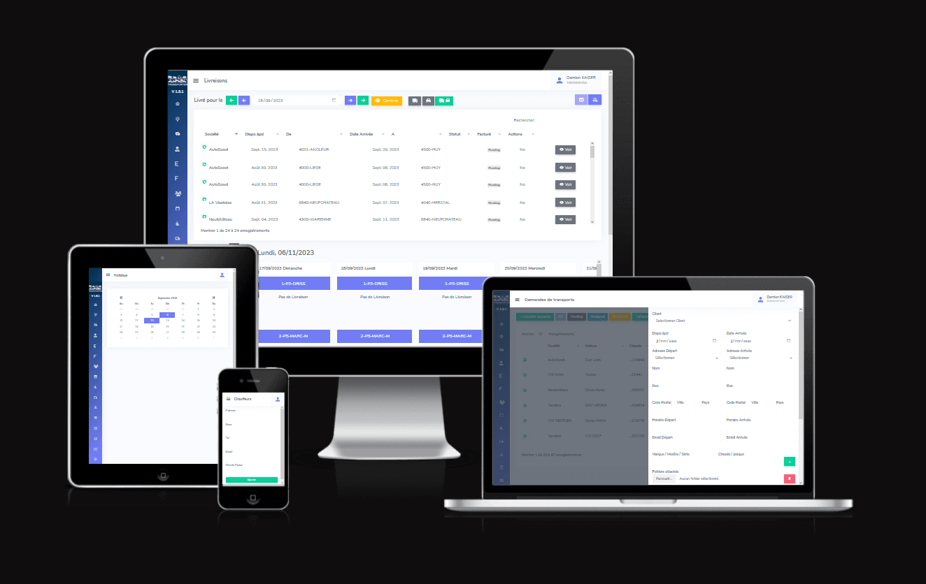Fonctionnalités de Gestion des Transports